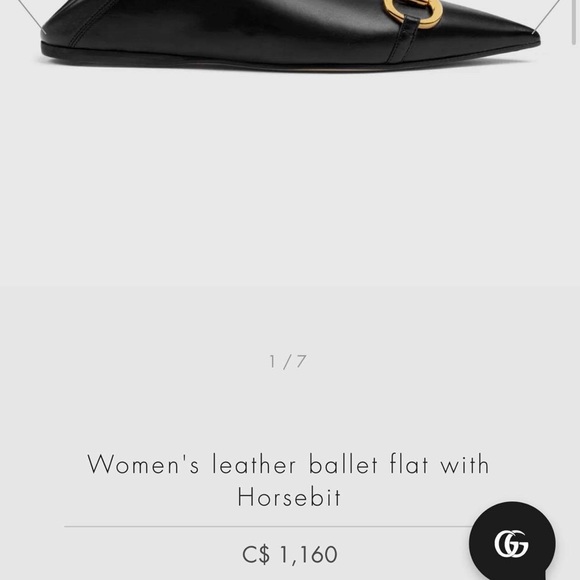 Gucci women's leather ballet flat with
Horsebit - Picture 3 of 7